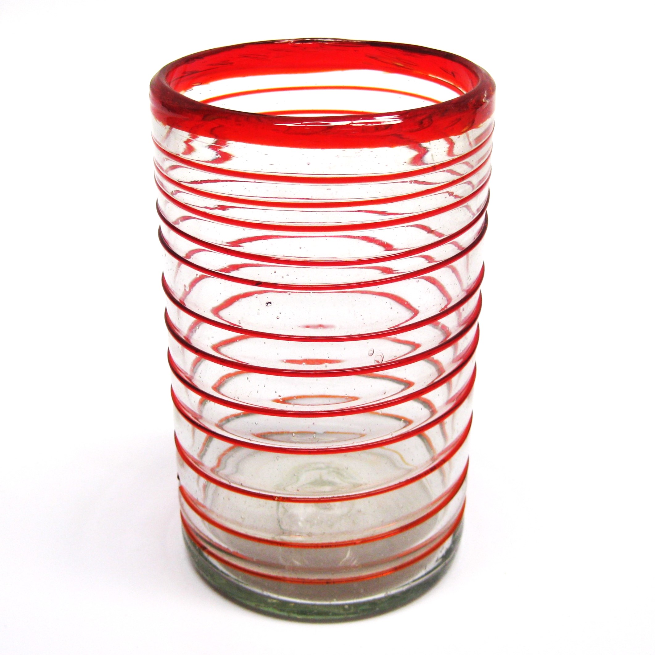 Juego de 6 vasos grandes con espiral rojo rub